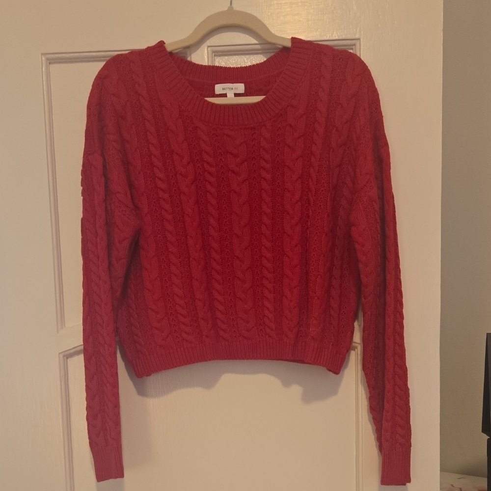 H&M Vibrant Red Cable Knit Sweater
